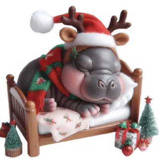 Telegram sticker 😴 Новогодний Бегемотик 2026 @Nyasticks