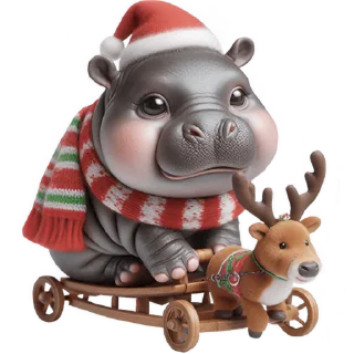 Telegram sticker 🦌 Новогодний Бегемотик 2026 @Nyasticks