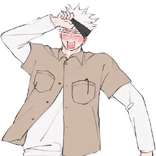 Telegram sticker 😳 - ᗷY @ahMshY 𓉮 . Gojo Cute