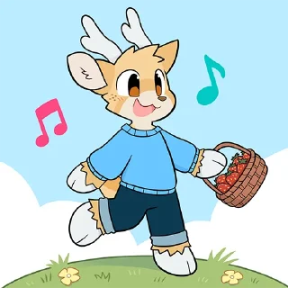 Телеграм стикер 🍓 Aspen the Deer