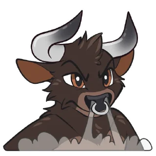 Sticker 😤 Bull/Cow Stickers by Pulexart.com