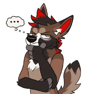 Телеграм стикер 🤔 Rhys Redmane Maned Wolf