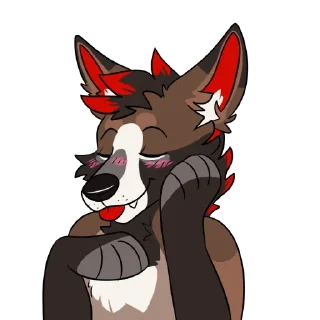 Телеграм стикер 😳 Rhys Redmane Maned Wolf