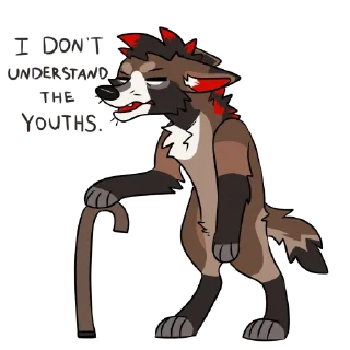 Телеграм стикер 👴 Rhys Redmane Maned Wolf