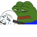 Telegram sticker 🔫 Gangster No. 1 - Fuck Crypto, just PEPE!