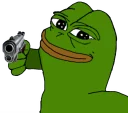 Telegram sticker 🔫 Gangster No. 1 - Fuck Crypto, just PEPE!
