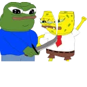 Telegram sticker 🔪 Gangster No. 1 - Fuck Crypto, just PEPE!