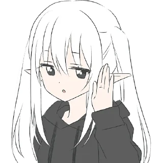 Sticker 👋 Эльфийка в худи @Nyasticks