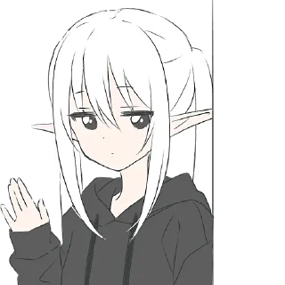 Video sticker 👋 Эльфийка в худи @Nyasticks