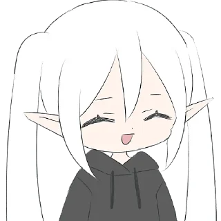 Video sticker 😀 Эльфийка в худи @Nyasticks