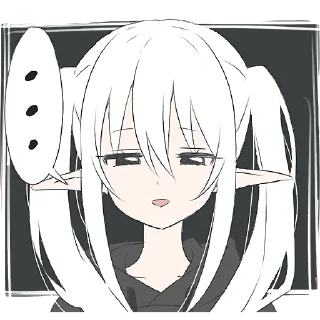 Телеграм стикер 🧐 Эльфийка в худи @Nyasticks