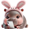 Sticker 📱 Бегемотик-кролик 2 @Nyasticks