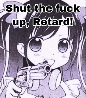 Telegram sticker 🔫 Degenerate Weeb Pack