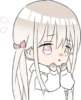 Telegram sticker 😮 hoodiegirl(White) • @punipuni_stickers
