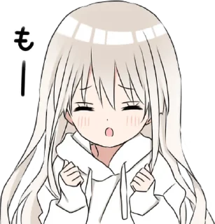 Telegram sticker 😣 hoodiegirl(White) • @punipuni_stickers