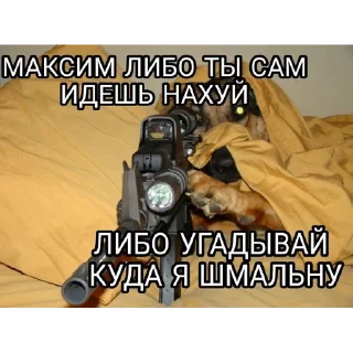 Telegram sticker 🔫 Макс иди нахуй by @hater_ch