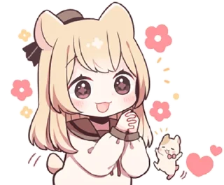 Telegram sticker 😄 hamstar-girl by sazi@LINE
