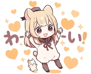 Telegram sticker 💛 hamstar-girl by sazi@LINE