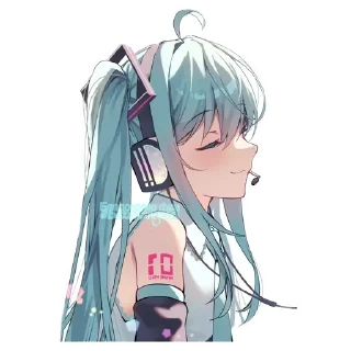 Telegram sticker 🎶 :     ° @bezdomnyefei °     :    [ Hatsune Miku ]