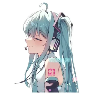 Telegram sticker 🎶 :     ° @bezdomnyefei °     :    [ Hatsune Miku ]