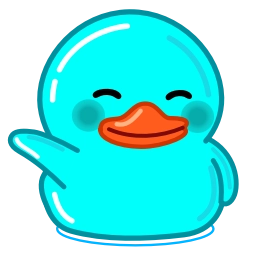 Telegram stiker 👋 Cyan Duck - @AquaToastyFox