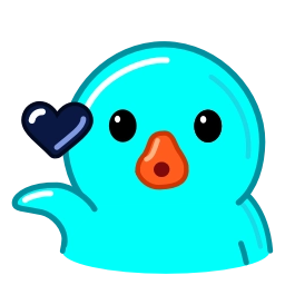 Telegram stiker 💙 Cyan Duck - @AquaToastyFox
