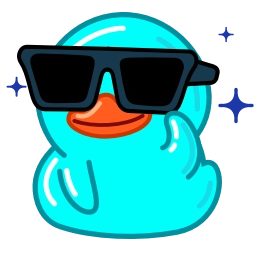 Telegram stiker 😎 Cyan Duck - @AquaToastyFox