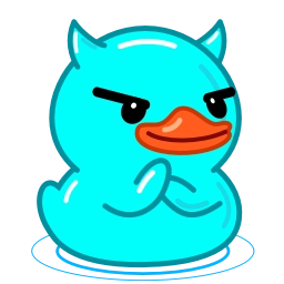 Telegram stiker 😈 Cyan Duck - @AquaToastyFox
