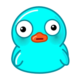 Telegram stiker 😳 Cyan Duck - @AquaToastyFox