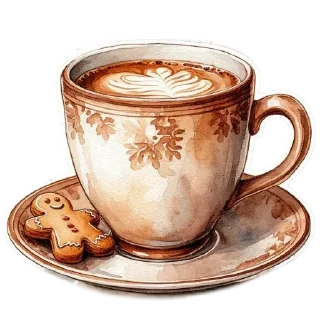 Telegram sticker ☕️ Акварельная зима от @ckladstikerov7