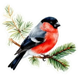 Video sticker 🐦 Акварельная зима от @ckladstikerov7