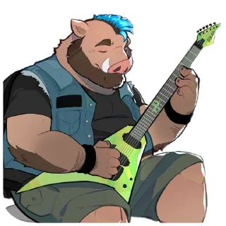 Telegram sticker 🎸 Atlas the boar (@NickDales)