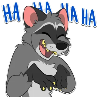 Telegram sticker 🤣 Big Gay 🦝