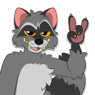 Telegram sticker 🤘 Big Gay 🦝