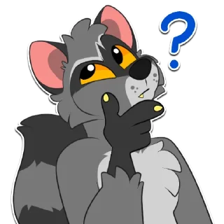 Telegram sticker ❔ Big Gay 🦝