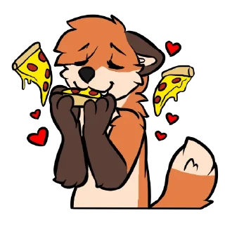 Telegram sticker 🍕 🍀 Lucky Fox 🦊 v1 @TheLuckyFox