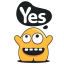 Telegram sticker 😄 Yellow Monster @stickersb2b