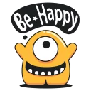 Telegram sticker 😁 Yellow Monster @stickersb2b