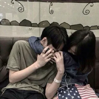 Telegram sticker 🥳 ❤️Cute Couple❤️ |•| @ishq_wala_love |•| @Attitude_Network