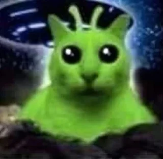 Телеграм стикер 👽 uncanny cat