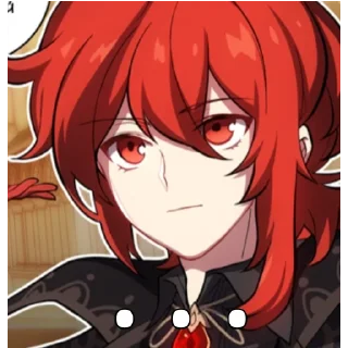 Telegram sticker 😕 Дилюк любимый, дайте цёмеуть