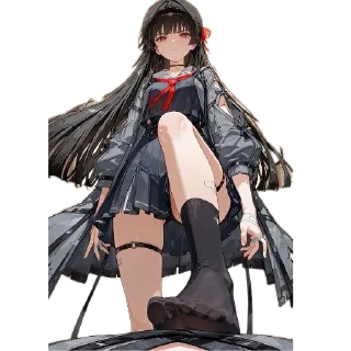 Telegram sticker 🦶 Chisa waifu 🖤