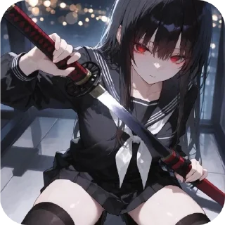 Telegram sticker 😡 Chisa waifu 🖤