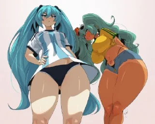 Телеграм стикер 🤪 MIku Argentina y Brasileira ❤️🇦🇷🇧🇷❤️