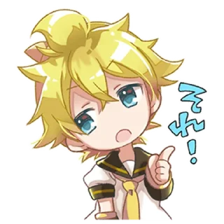 Telegram sticker 🧐 碧茶式★鏡音レンだけのスタンプ @moe_sticker_bot