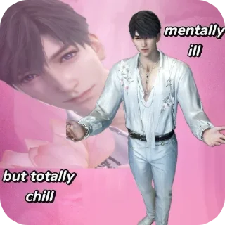 Telegram sticker 👍 mental problems and fantastic boobs.