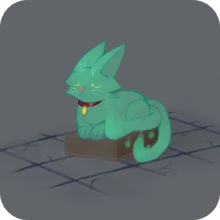 Telegram sticker 😴 Green cat