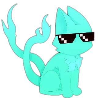 Telegram sticker 😎 Green cat