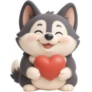 Sticker ❤️ Хаски-щенок @Nyasticks