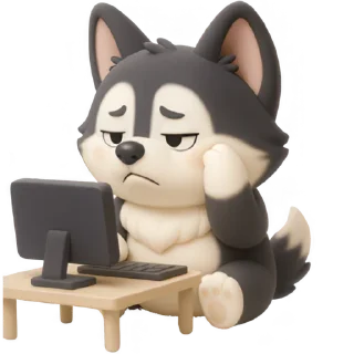 Telegram sticker 💻 Хаски-щенок @Nyasticks